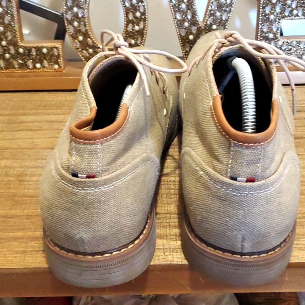 IZOD Memory Foam Incent Tan Oxford Canvas Casual Shoe Booties Size 13 Cap Toe - Picture 3 of 10